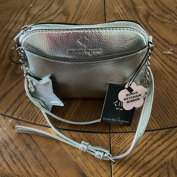 Nanette Lepore Handbags - Nanette Lepore Silver Metallic Crossbody Bag